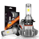 H7 LED Headlight Bulbs Autofeel 12V 5000LM Waterproof Super Bright Car Exterior White Light Built-in Driver Lamp All-in-One Conversion Bulb Kit High Low Beam with Cool White Lights – 1 Year Warranty