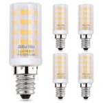 Albrillo E12 Light Bulb Candelabra Light Bulbs 5W, 60 Watt Equivalent Ceiling Fan Bulbs, 3000K Warm White, Non Dimmable LED Light Bulbs, 5 Pack