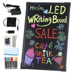 Hosim LED Message Writing Board, 24″ x 16″ Illuminated Erasable Neon Effect Restaurant Menu Sign with 8 colors Markers, 7 Colors Flashing Mode DIY Message Chalkboard for Kitchen Wedding Promotions