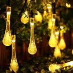 Sogrand Solar String Lights Outdoor Decorative Waterproof 60 Warm White LED Waterdrop Fairy Light Garden Decorations Home Decor Deal of The Day Prime Today Landscape Lamp for Patio Outside Party Yard