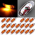 CCIYU 20pcs 6 Diode LED Amber Side Marker Light Waterproof Fish Shape Side Lamp Trailer Marker Lights Oval Clear Lens Clearance Indicator Lights