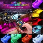 CARANTEE Car LED Strip Light – Multicolor Music Car Interior Lights, 4pcs 48 LEDs 8 Colors with Sound Active Function UnderDash Lighting kits, Wireless Remote Control(DC 12V)