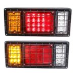 40 LED Truck Trailer Tail Lights Bar Kit 12/24V Turn Signal running Light with Iron Net Protection and 5-WIRE Connection(2PCS)