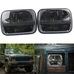 Pair square 5”x 7” Inch Daymaker led headlight High Low Beam Headlamp for jeep Wrangler YJ Cherokee XJ Trucks 4X4 Offroad