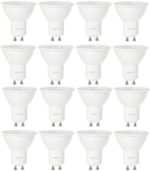 AmazonBasics 50 Watt Equivalent, Daylight, Dimmable, GU10 LED Light Bulb | 16-Pack