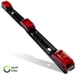 ONLINE LED STORE 15″ Red 9-LED Trailer Light Bar with Black Stainless Steel Bracket [DOT Certified] [IP67 Submersible] Clearance ID Marker Tail Light for 80″ or Wider Trailers