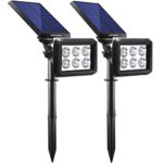 URPOWER Solar Lights Outdoor Upgraded, 2-in-1 Waterproof Solar Lights Solar Landscape Lights Auto On/Off Solar Wall Lights Landscape Lighting Pathway Lights Solar Spotlight for Garden (Cool White)