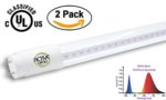 Active Grow T8/T12 High Output 4FT LED Grow Light Tube for Propagation, Microgreens & Flowering Plants – 22 Watts – Red Bloom Spectrum – Single Ended Direct Wire 120-277V – UL Marked (2-PACK)