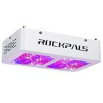 Rockpals 600W LED Grow Light with Dimmer & Timer, 12-Band Full Spectrum IR UV, Dimmable VEG BLOOM Switch, Indoor Plant Growing Light Lamp for Greenhouse Veg Flower