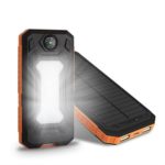 Power Shell DEESEE(TM) DIY Waterproof 300000mAh Power Bank 2 USB Solar Charger Case with LED light outdoor camping light No Battery (Orange)