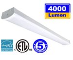 Linkable LED Wraparound Flushmount Light 4ft,LED Shop Light for Garage 4000 Lumens 5000K, ETL and Energy Star Certified,LED Linear Indoor Lights, LED Ceiling Light, 50K1PK