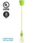 TORCHSTAR Green Insulating Textile Lamp Cord, Single Socket Pendant Light Fixture, UL Listed, E26/E27 Lamp Holder for Home, Commercial, Pub, Counter, Accent & Decorative Lighting