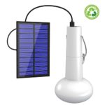 [Upgraded] Solar Powered LED Light Bulb – i-FSK Rechargeable Emergency Solar Lamp with rotable plug- in solar panel,S-120LM, Portable &Waterproof for Indoor Outdoor Barn Camping Hiking Home& Reading