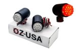 Motorcycle Tail Brake Light OZ-USA Turn Signal Red LED Black Custom Cruiser ATV 12 volts