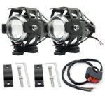 LED Auto Work Light 12v Spot Beam Motorcycle Fog Lights U5 White Off Road SUV ATV Driving Lights w/Switch