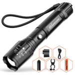 Bright Rechargeable Tactical Flashlight, eSamcore High Lumens LED Flashlights Flash Light with Battery for Camping