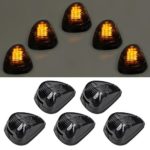 Partsam 5pcs Black Smoked Lens Amber LED Cab Roof Top Marker Lamps Clearance Running Lights Assembly For 1999-2016 Ford F-250 F-350 F-450 F-550 Super Duty 2017 2018 E-350 E-450 Super Duty Pickup Truck