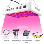 HomeNote Led Plant Grow Light for Indoor Plants, 1000W Grow Lamp with Thermometer Humidity Monitor, Adjustable Rope and Goggle, Full Spectrum Plant Light for Flower All Phases Of Plant Growth