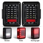 Jeep Wrangler LED Tail Lights, Jeep JK Brake Lights, Jeep Wrangler Rear Reverse Lights DRL &Turn Signal & Back Up For Jeep Wrangler JK JKU 2007-2017