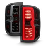 For 2014 2015 2016 2017 Chevy Silverado | GMC Sierra LED Light Bar Tail Lights Lamps – Black Smoke