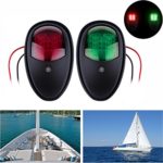 ALLOMN Boat Marine LED Navigation Lights for Pontoon,Yacht,Skeeter,Touring Car,etc as Boat Replacement Part (One Pair -Red and Green) (Black ABS Plastic)