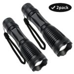 AOMEES 2000 Lumens Flashlights LED Torch Light Zoomable Water-Resistant Portable Adjustable Focus 5 Modes Tactical Flashlight for Hiking Camping Hunting Cycling Climbing Family Repair (2pack)