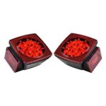 LED Square Running Tail Turn Signal Stop Brake Marker Light for Trailers Under 80-Inches (2X)