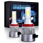 ECCPP H11/H8/H9 LED Headlight Bulb Hi/Lo Beam White Fog Lights Conversion Kit – 80W 6000K 10400Lm – 3 Year Warranty(Pack of 2)