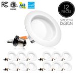 Parmida (12 Pack) 4 inch LED Downlight Trim, Dimmable, 10.5W (75W Replacement), 700 Lm, EASY INSTALLATION, 3000K (Soft White), Retrofit LED Recessed Lighting Fixture, ENERGY STAR & ETL-Listed