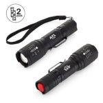 AYL Super Bright LED Flashlight Set: 2 Mini 1000 Lumen Tactical Flashlights| Zoomable Adjustable Brightness LED Torches| 5 Lighting Modes| Water-Resistant Emergency & Travel Flashlights