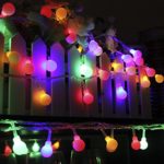 GreenClick 34Ft 100 Leds Outdoor Globe String Lights, 8 Dimmable Lighting Modes with Remote & Timer, UL Listed 29V Low voltage Waterproof Decorative Lights for Bedroom, Patio, Garden, Parties