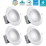 Luxrite 8 Inch LED Recessed Lighting Kit with Junction Box, 25W, 5000K Bright White, Dimmable LED Downlight, 2000lm, 120V-277V, Airtight & IC Rated, Wet Location, ETL and Energy Star (4 Pack)