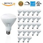 LED BR30 Dimmable Flood Bulb, 65W Replacement – 10 Watt – 650 Lumens – 2700K Soft White – Indoor/Outdoor Rated – UL & Energy Star, 24-Pack