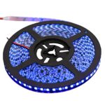 XKTTSUEERCRR 16.4ft/5M, Black PCB 3528 SMD 600LED, Blue Color, Waterproof(IP65) Flexible Strip Light,DC 12V For Car/Truck/Mall/Booth/Stage/House Decoration + DC Connector (Power Supply Not Included)