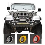 Tidal 76-86 Jeep Wrangler CJ Full Width Front Bumper With LED Lights Bars & Colored Light Surrounds