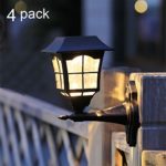 Maggift 6 Lumens Solar Wall Lantern Outdoor Wall Sconce Solar Outdoor Led Light Fixture with Wall Mount Kit, 4 Pack