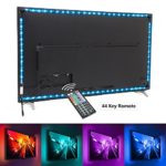 Nexlux TV backlight, 9.8ft Black Non-waterproof USB LED Strip Lights Kit 20 Colors 5050 LEDs Bias Lighting with 44-key IR Remote Controller for 46 inch~60 inch HDTV PC Monitor Home Theater Decoration