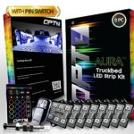 OPT7 AURA 8pc Truck Bed LED Lighting Kit – Sound Activated Multi-Color Lights – Wireless Remote – OE-Style Rocker Switch – w/AUTO-ON Tailgate Switch – 1 Yr Warranty