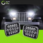 ONLINE LED STORE 2pc Universal 7″ x 6″ 45W LED Headlight with Black Housing [Plug & Play] [Energy Efficient] [Rugged] – Sealed Beam Square/Rectangular Headlight (High/Low Beams: 6/15 LEDs)