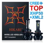 HIKARI LED Headlight Bulbs Conversion Kit -9012/HIR2,Top CREE XHP50 9600lm 6K Cool White,3 Yr Warranty