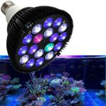 Niello 18W LED Aquarium Light Full Spectrum Led Grow Lamp Bulb with UV for Coral Reef Grow Fish Tank and Plant Growth