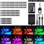 AMBOTHER 12Pcs Motorcycle RGB LED Atmosphere Light Kit Strips Multi-Color Accent Glow Neon Lights Lamp with Dual IR/RF Remote Controller for Harley Davidson Honda Kawasaki Suzuki KTM，1 Year Warranty