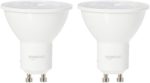 AmazonBasics 50 Watt Equivalent, Bright White, Dimmable, GU10 LED Light Bulb | 2-Pack