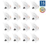 Hyperikon 6 Inch Recessed LED Downlight (5″ Compatible), Dimmable, 14W (75W Replacement), Retrofit Recessed Lighting Fixture, 3000K (Soft White Glow), LED Ceiling Light with Trim, 970 Lumens (16 Pack)