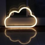 LED Neon Signs Cloud Wall Decorative Night Light for Bedroom Girls’ Kids Room Home Décor Neon Light Battery Powered and USB Plug(NECLD)