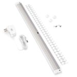 [New] EShine White Finish LED Dimmable Under Cabinet Lighting – Extra Long 20 Inch Panel! Hand Wave Activated – Touchless Dimming Control, Warm White (3000K)