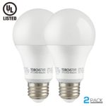 Garage Door Opener LED Bulb, 100W Equivalent LED A19 Light Bulb, 1600 Lumens Ultra-Bright 3000K Warm White, Non-Dimmable, Standard E26 Medium Base, UL-listed, Damp Location rated, Pack of 2