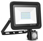 Minger 30W Motion Sensor LED Flood Lights, Outdoor Security Light, 2400lm IP65 Waterproof, Perfect for Porch Patio Garden Garage Yard Entryways Stairs(6000K Cold White, Adjustable PIR Sensor)