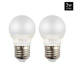 B2ocled 2-Pack E26 LED Bulb 3W – 20 Watt Equivalent Warm White (2700K) A15 Light Bulbs
