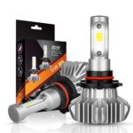 AutoFeel 9006 LED Headlight Bulbs 5000LM IP68Waterproof Super Bright Car Exterior White Light Built-in Driver Lamp All-in-One Conversion Bulb Kit with Cool White Lights – 1 Year Warranty
